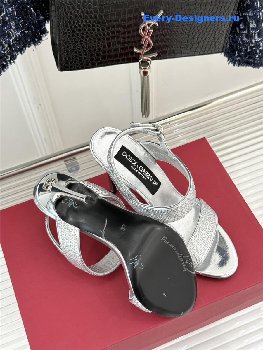 Dolce & Gabbana Silver Rhinestone Heels