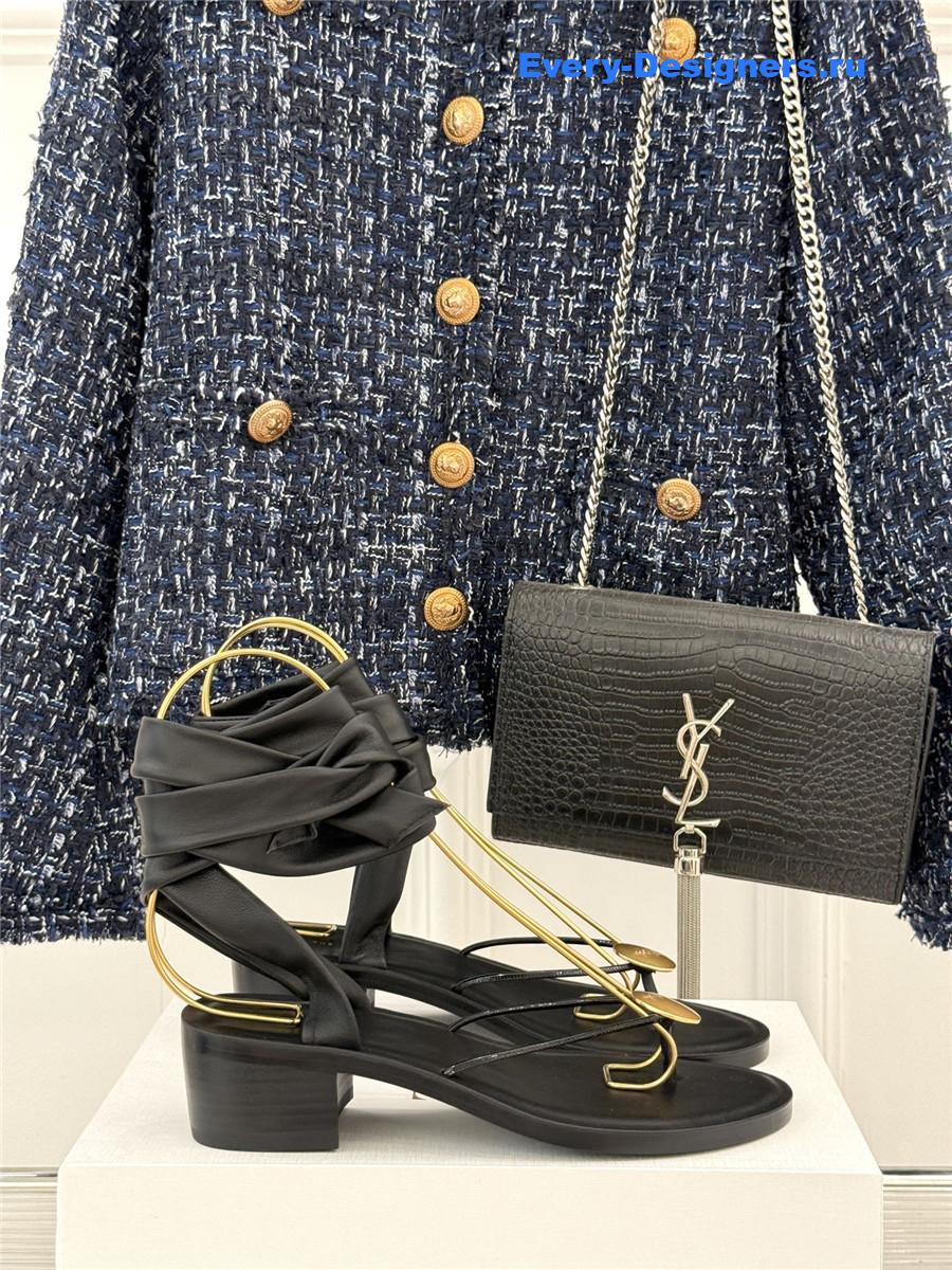 The R0w black leather thong sandals