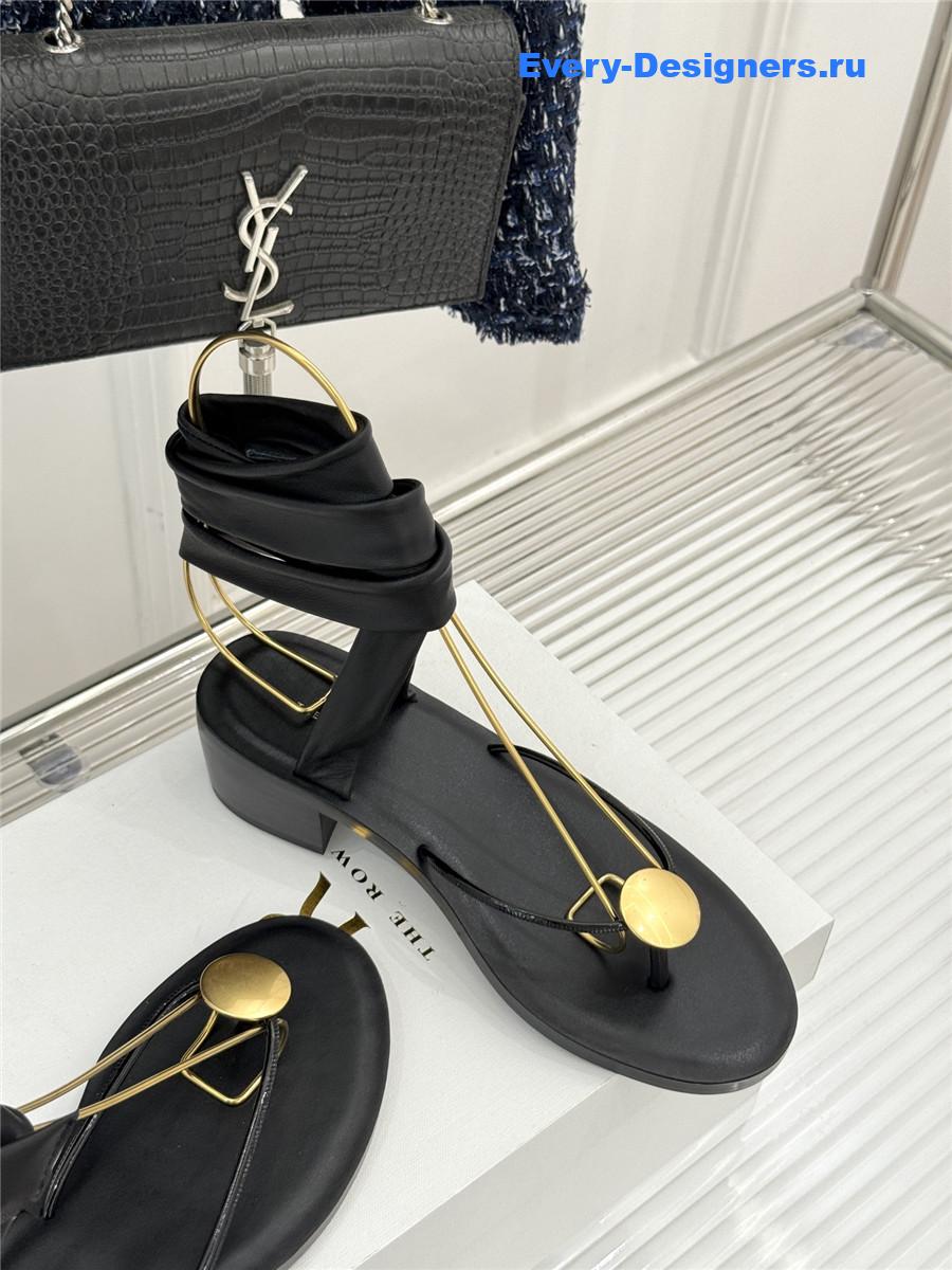 The R0w black leather thong sandals