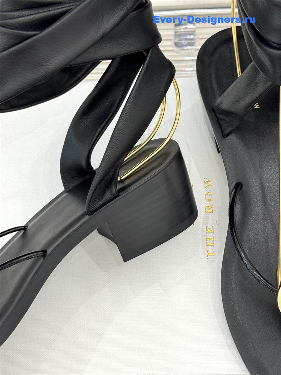 The R0w black leather thong sandals