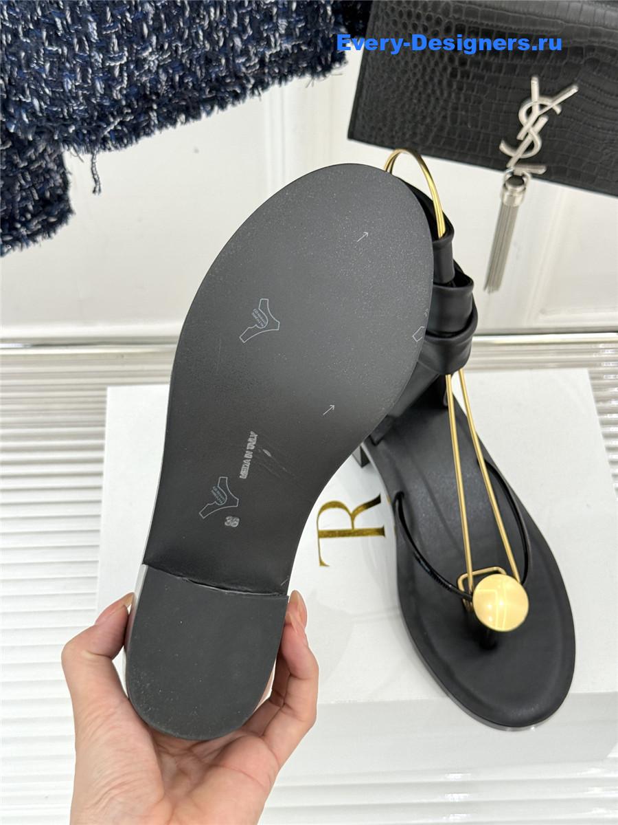 The R0w black leather thong sandals