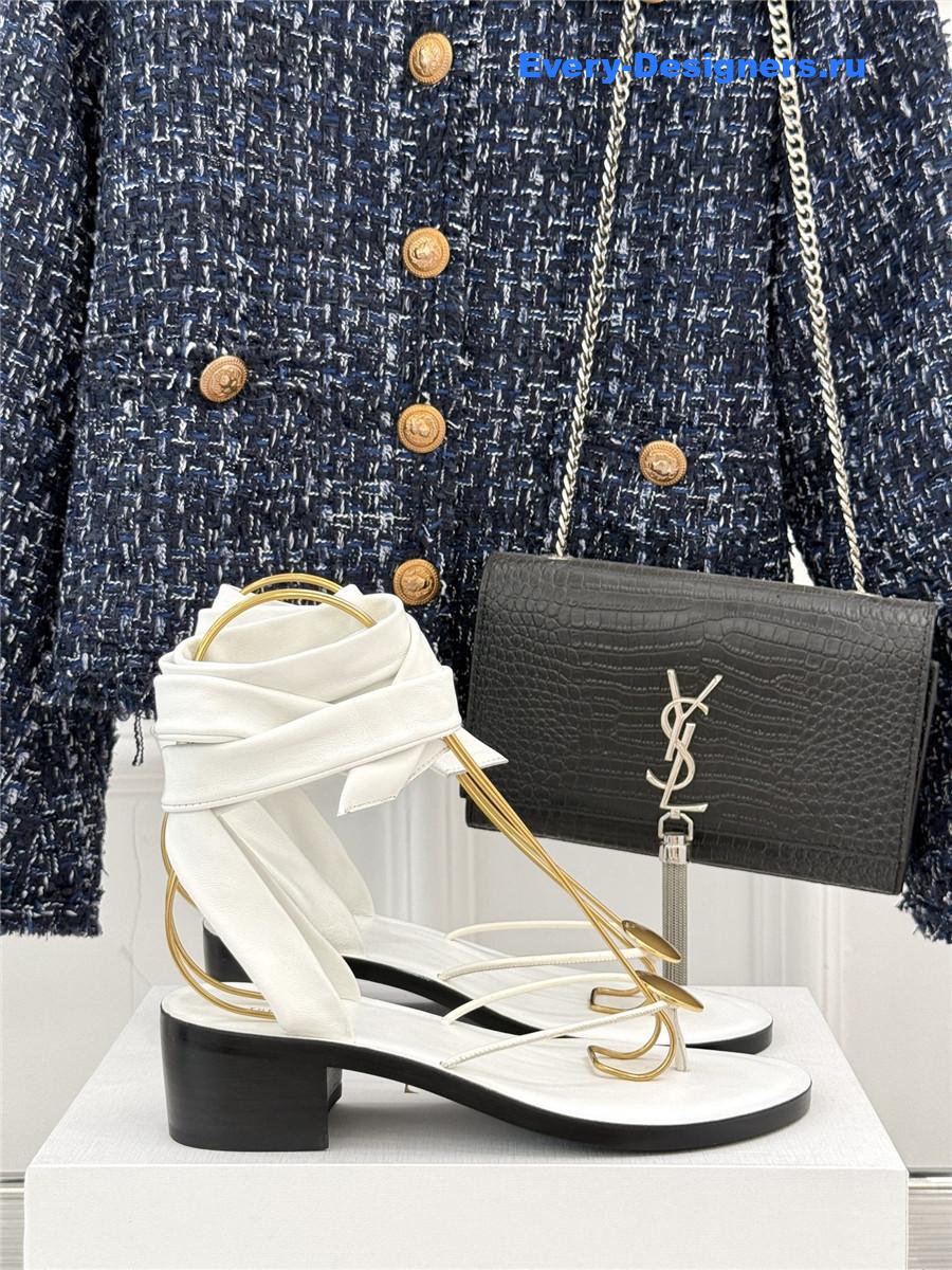 The R0w white leather thong sandals