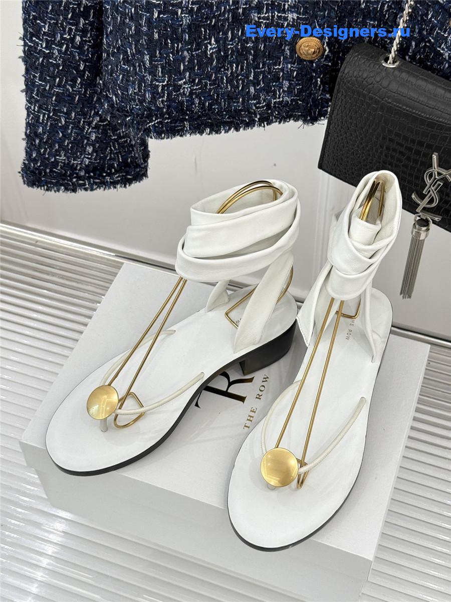 The R0w white leather thong sandals