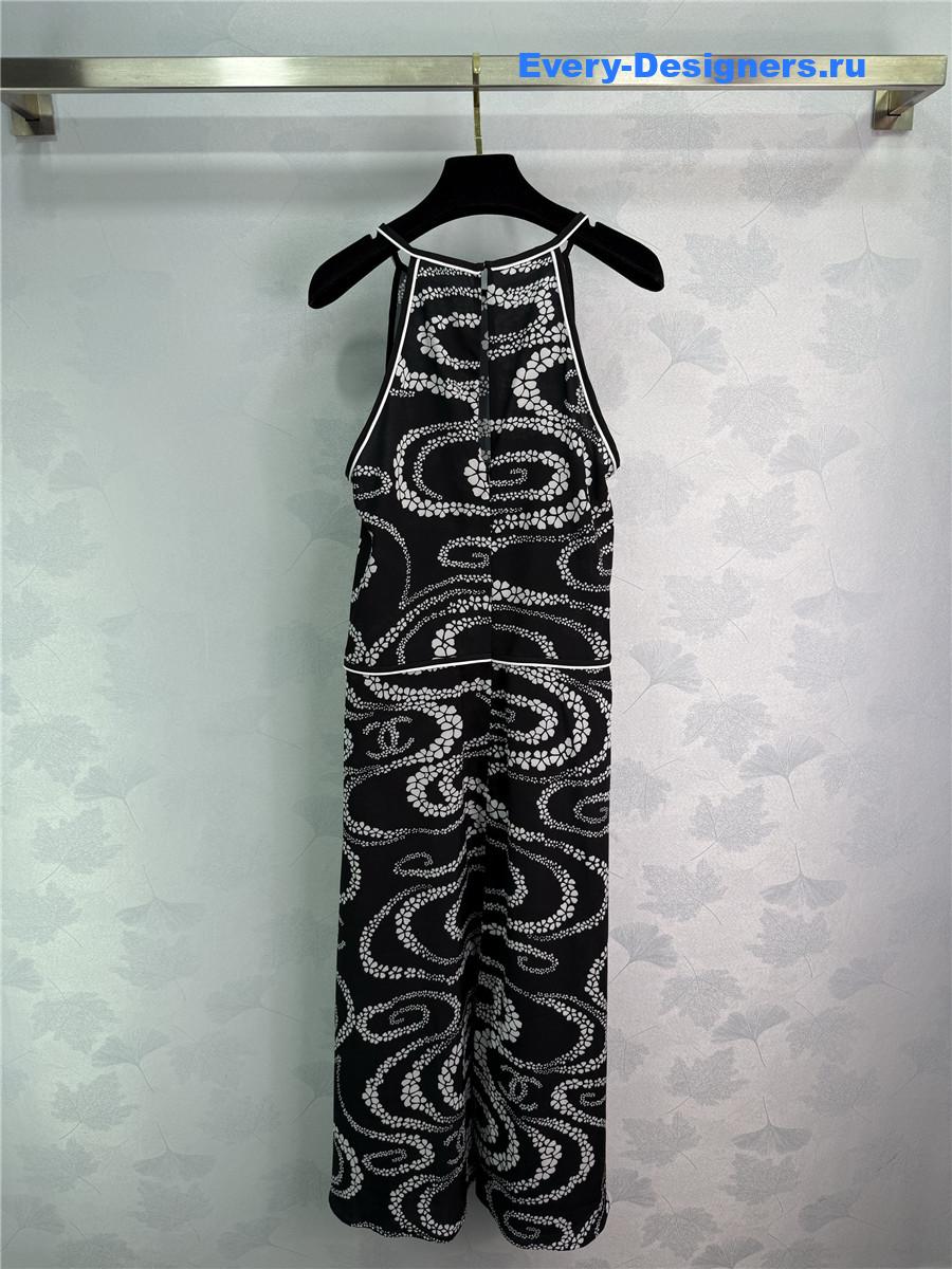 Ch**el black white voile dress
