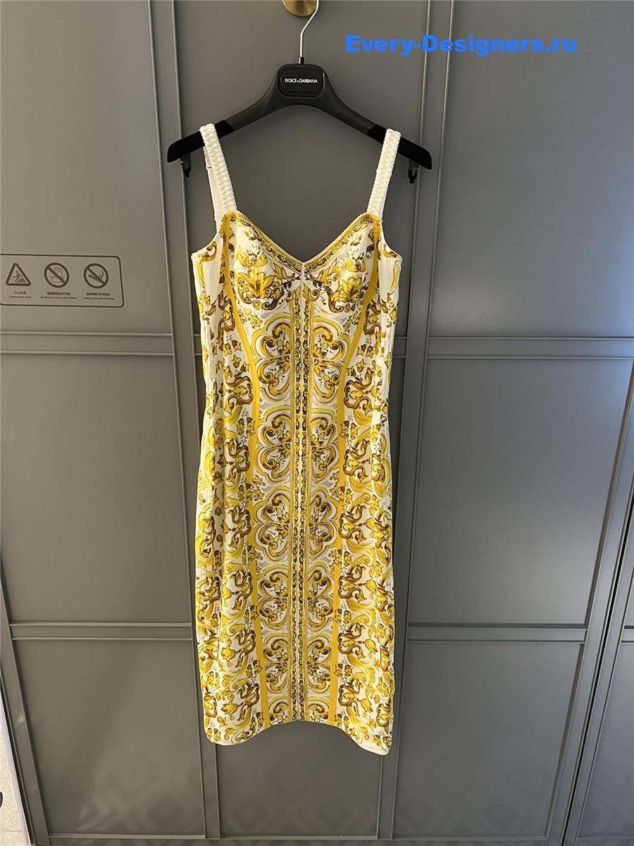 Dolce & Gabbana Floral-Print Stretch-Silk Midi Dress