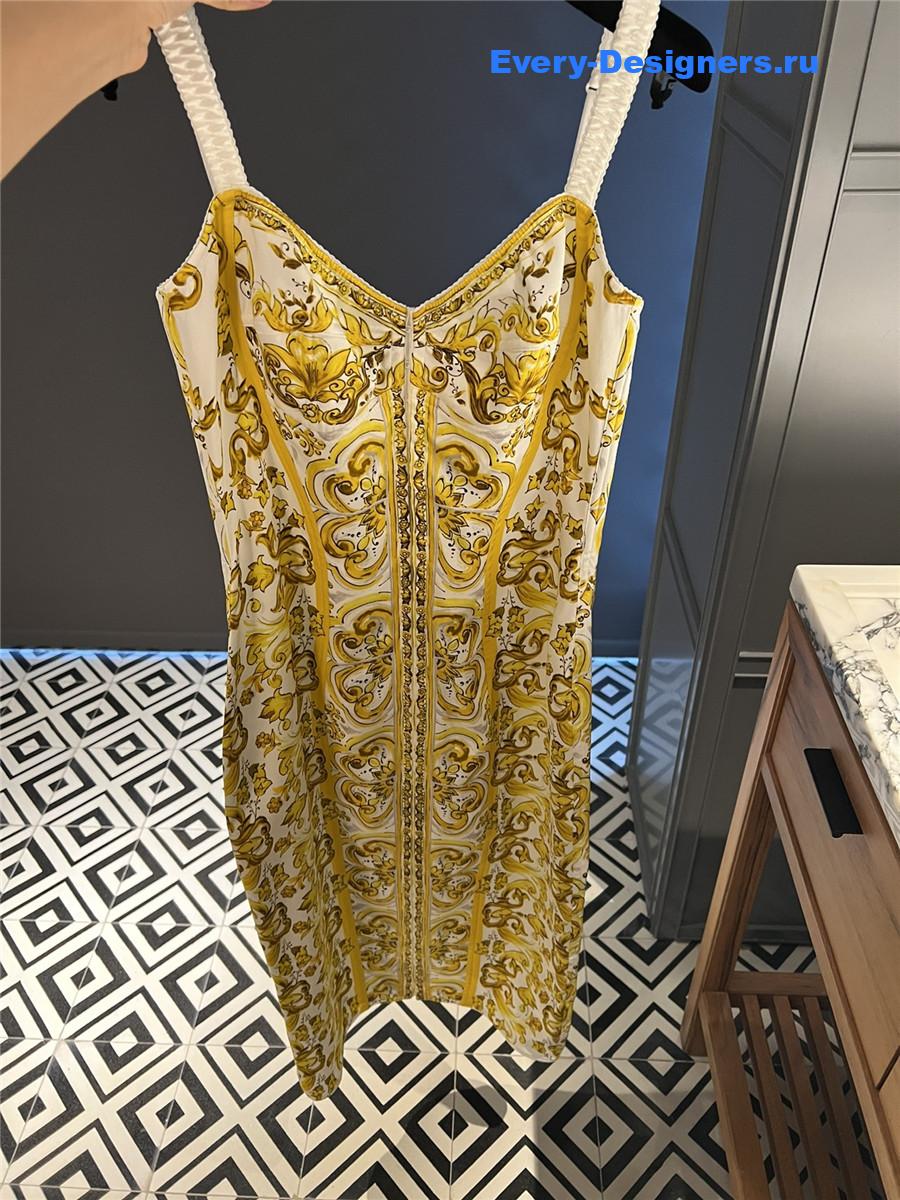 Dolce & Gabbana Floral-Print Stretch-Silk Midi Dress