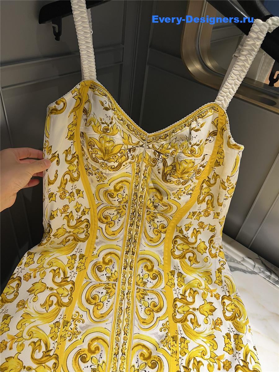 Dolce & Gabbana Floral-Print Stretch-Silk Midi Dress