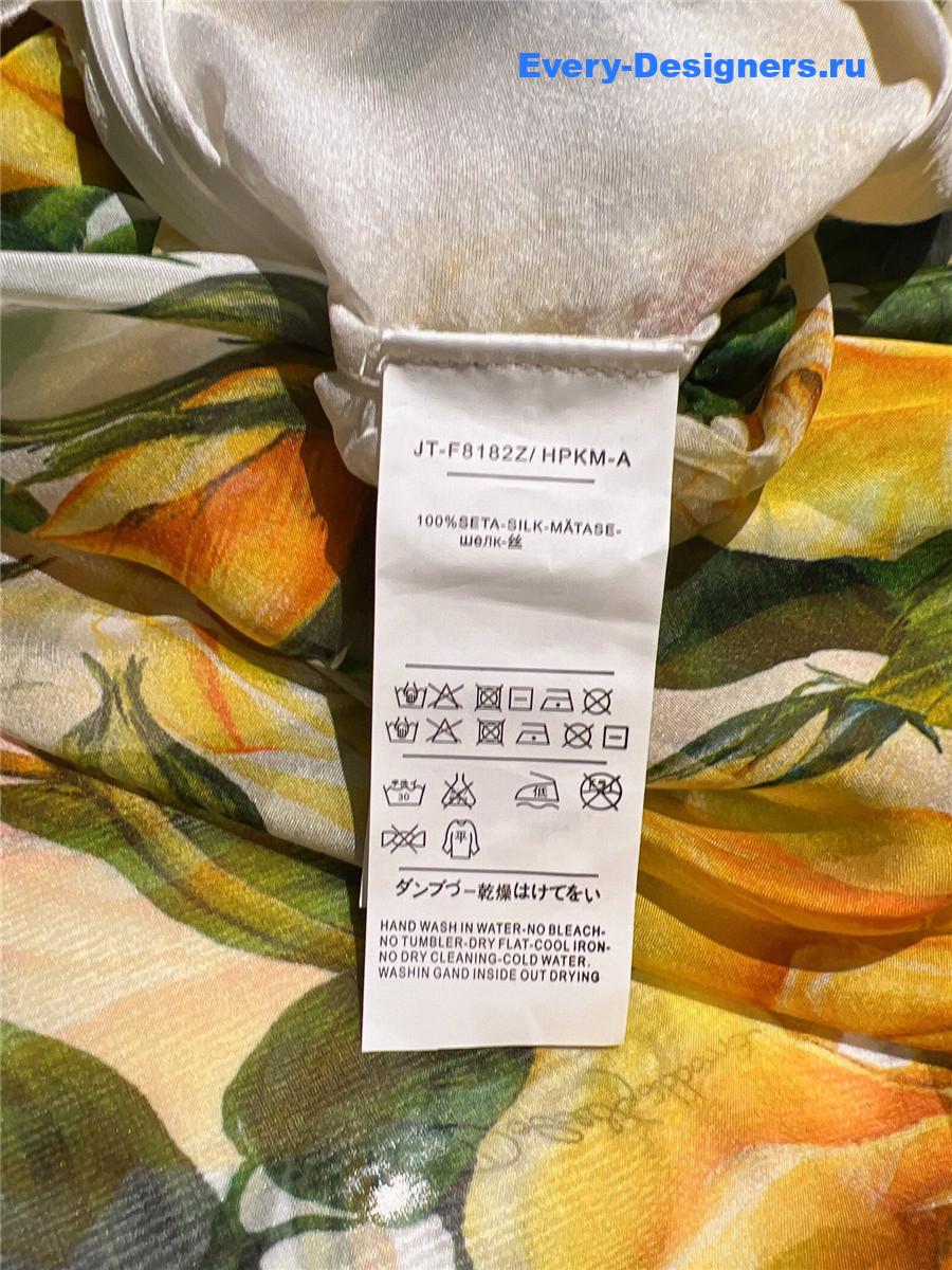 Dolce & Gabbana Rose-Print Chiffon Dress