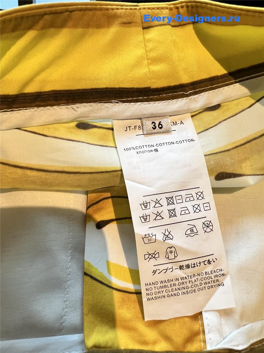 Dolce & Gabbana Yellow Majolica-Print Cotton Shorts