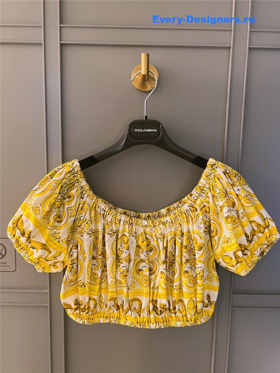 Dolce & Gabbana Yellow Off-Shoulder Top