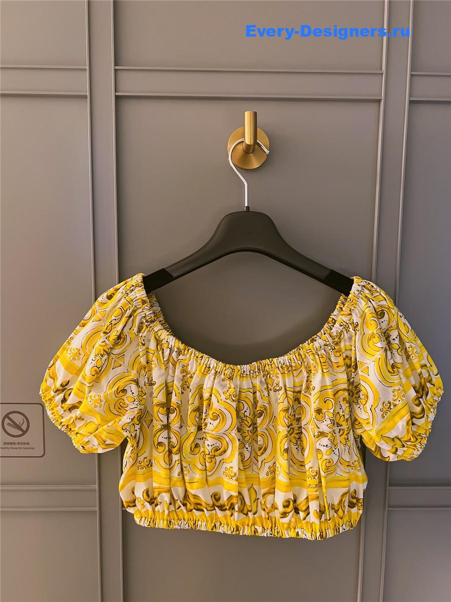Dolce & Gabbana Yellow Off-Shoulder Top