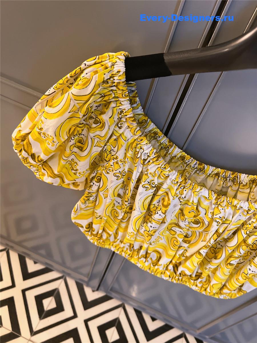 Dolce & Gabbana Yellow Off-Shoulder Top