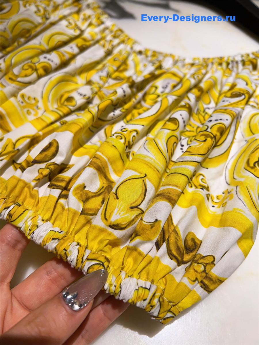 Dolce & Gabbana Yellow Off-Shoulder Top