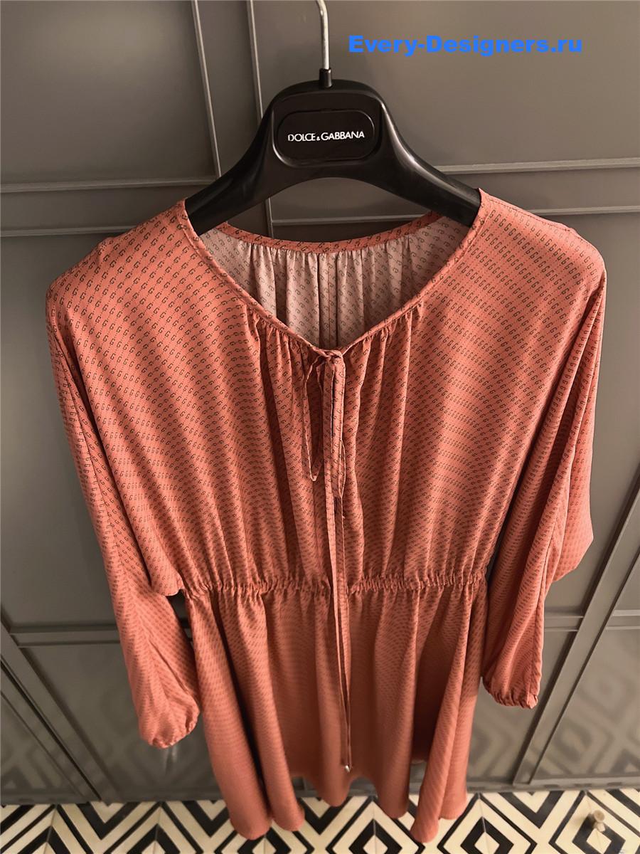 Gvc*1 gg monogram pink silk dress