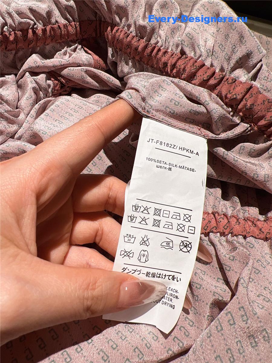 Gvc*1 gg monogram pink silk dress