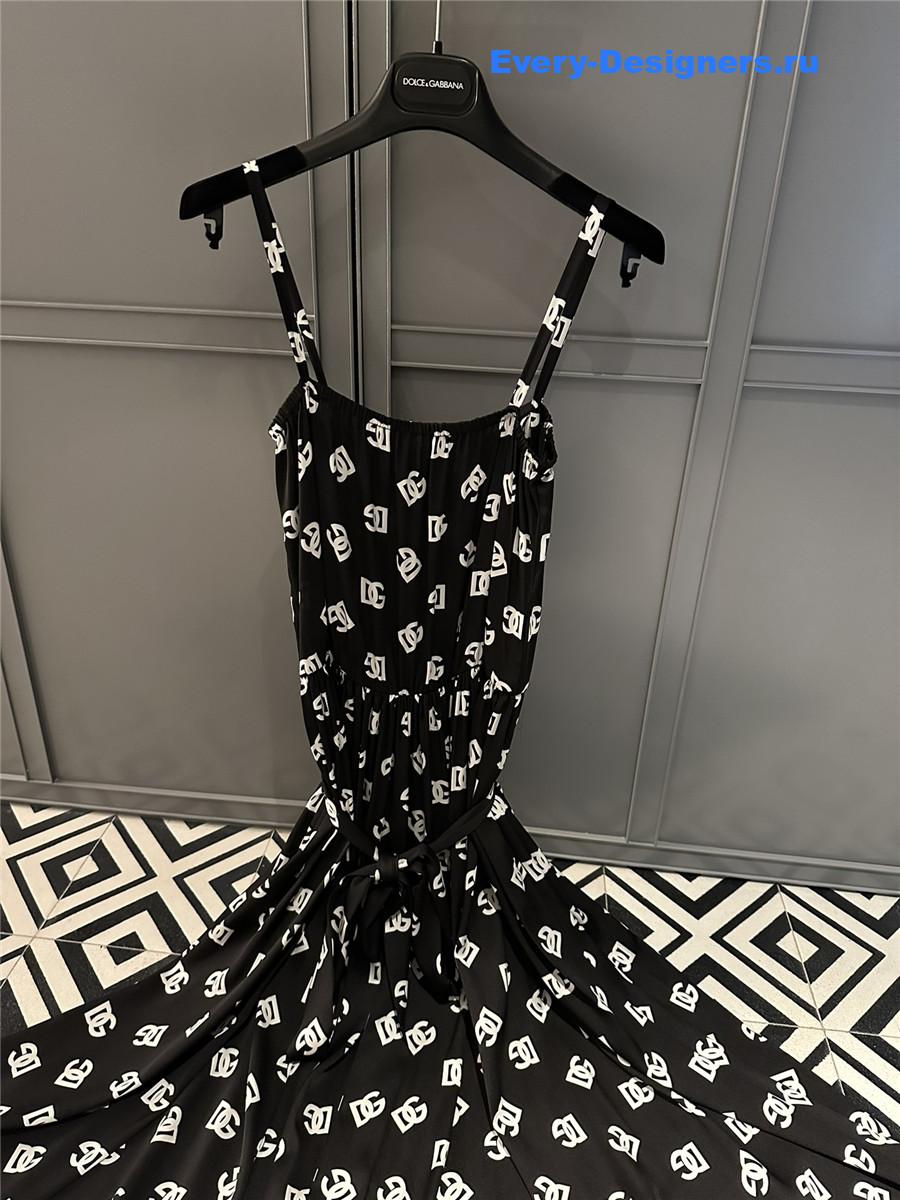 Dolce & Gabbana DG Logo Charmeuse Dress