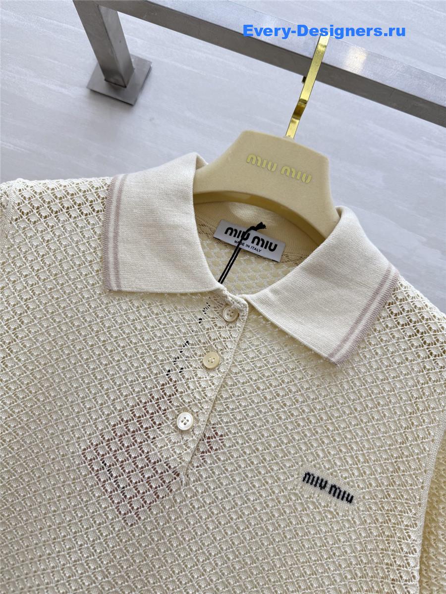 Miu Miu Cotton Polo Shirt Neutral