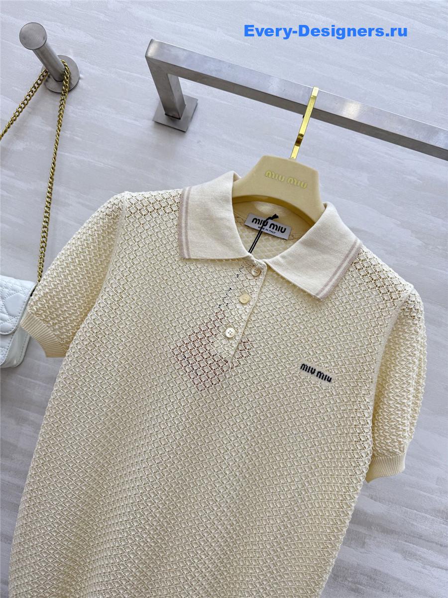 Miu Miu Cotton Polo Shirt Neutral