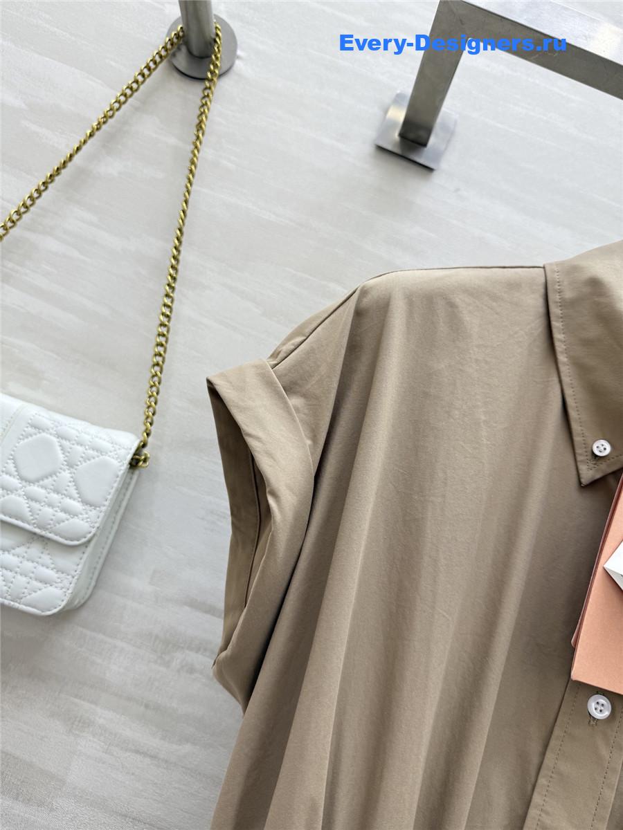 Miu Miu Beige Shirt Lapel Dress