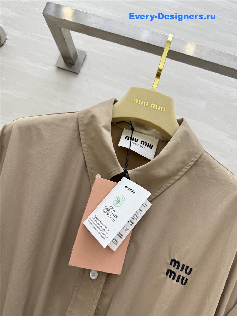 Miu Miu Beige Shirt Lapel Dress