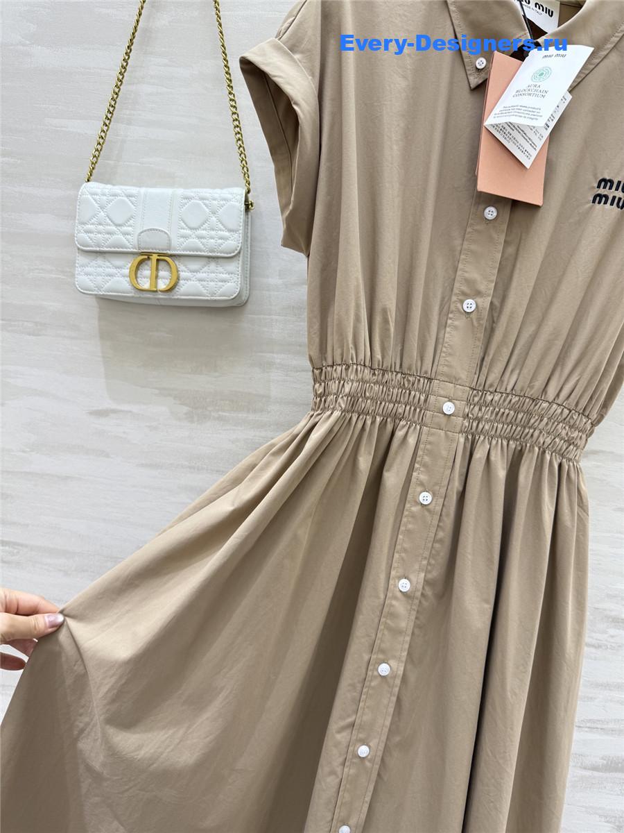 Miu Miu Beige Shirt Lapel Dress