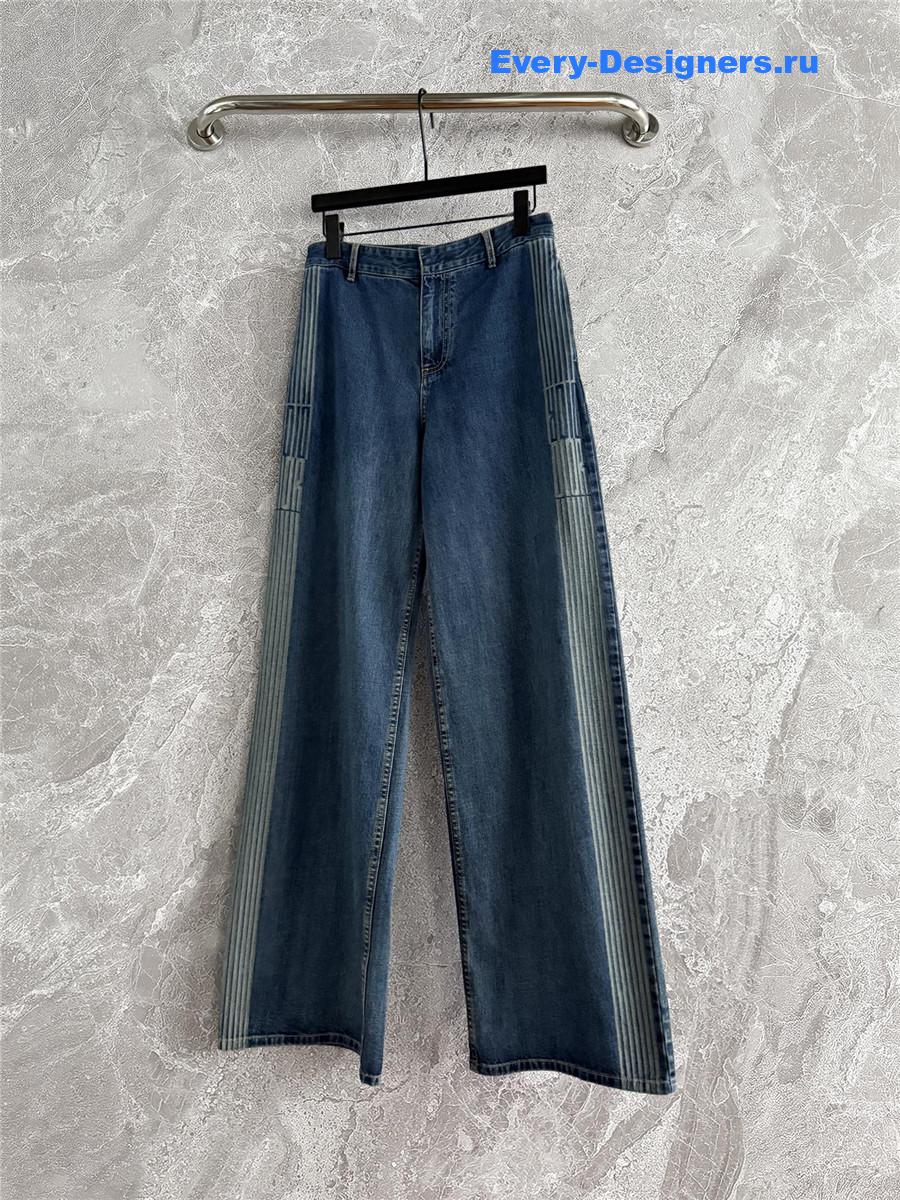 D10r ribbon stripe wide-leg jeans