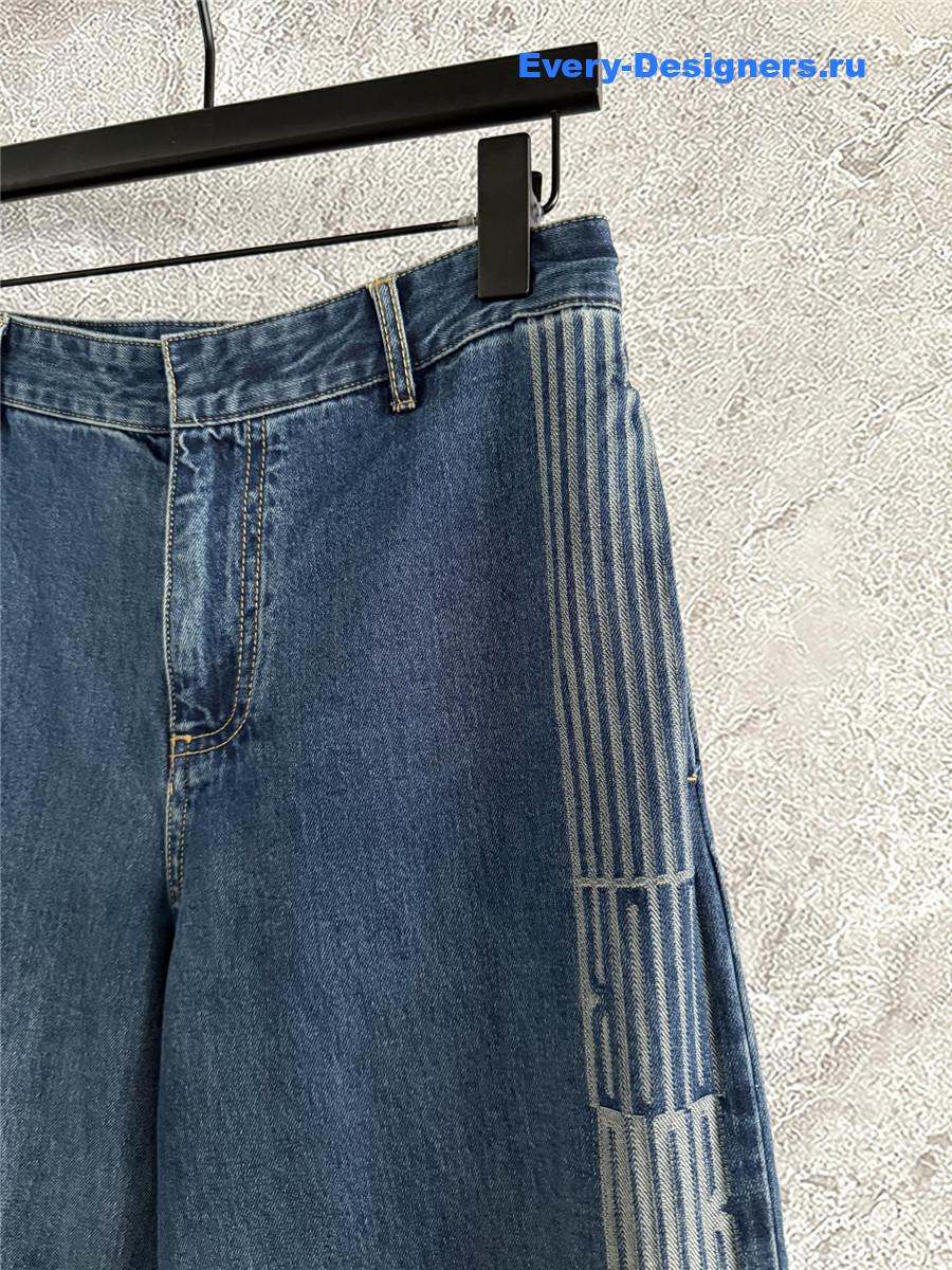 D10r ribbon stripe wide-leg jeans