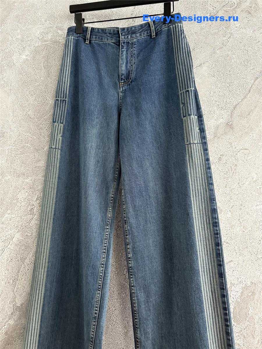 D10r ribbon stripe wide-leg jeans