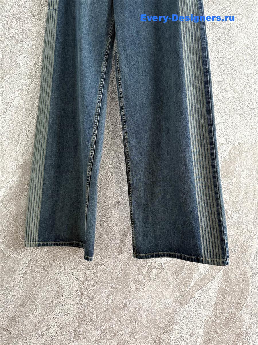 D10r ribbon stripe wide-leg jeans