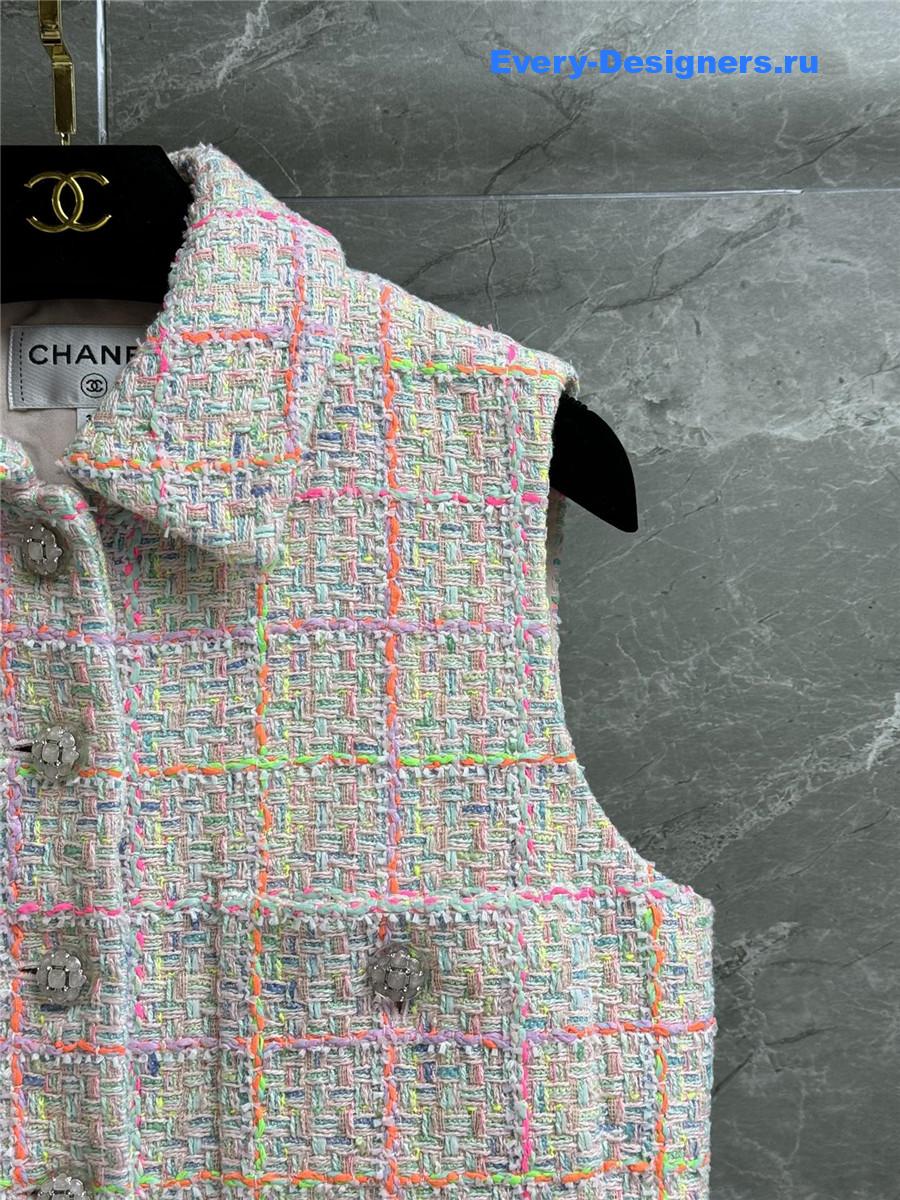 Ch**el multicolour tweed short vest