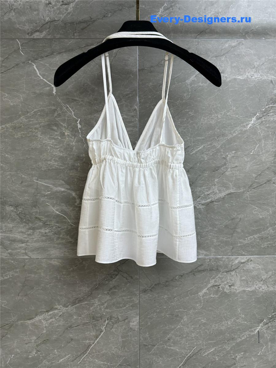 Ch**el white v-neck bow camisole