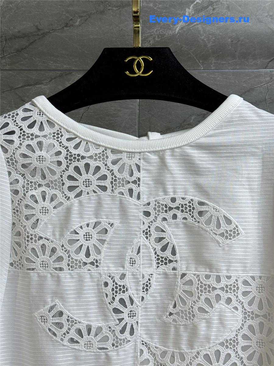 Ch**el white hollow backless shirt