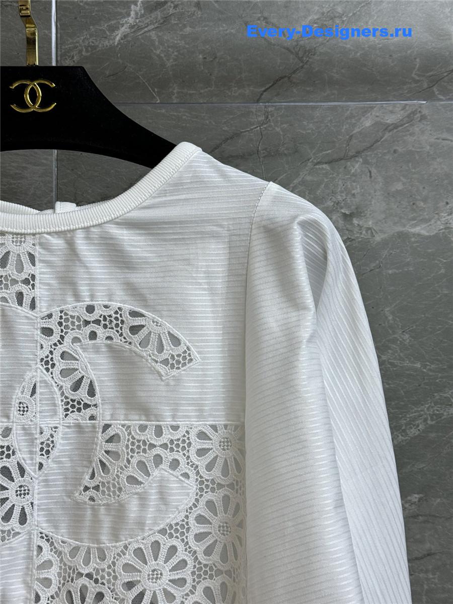 Ch**el white hollow backless shirt