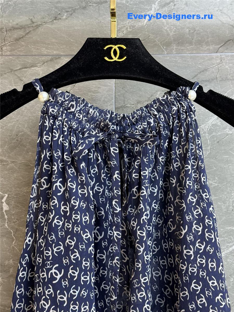 Ch**el dark blue silk camisole