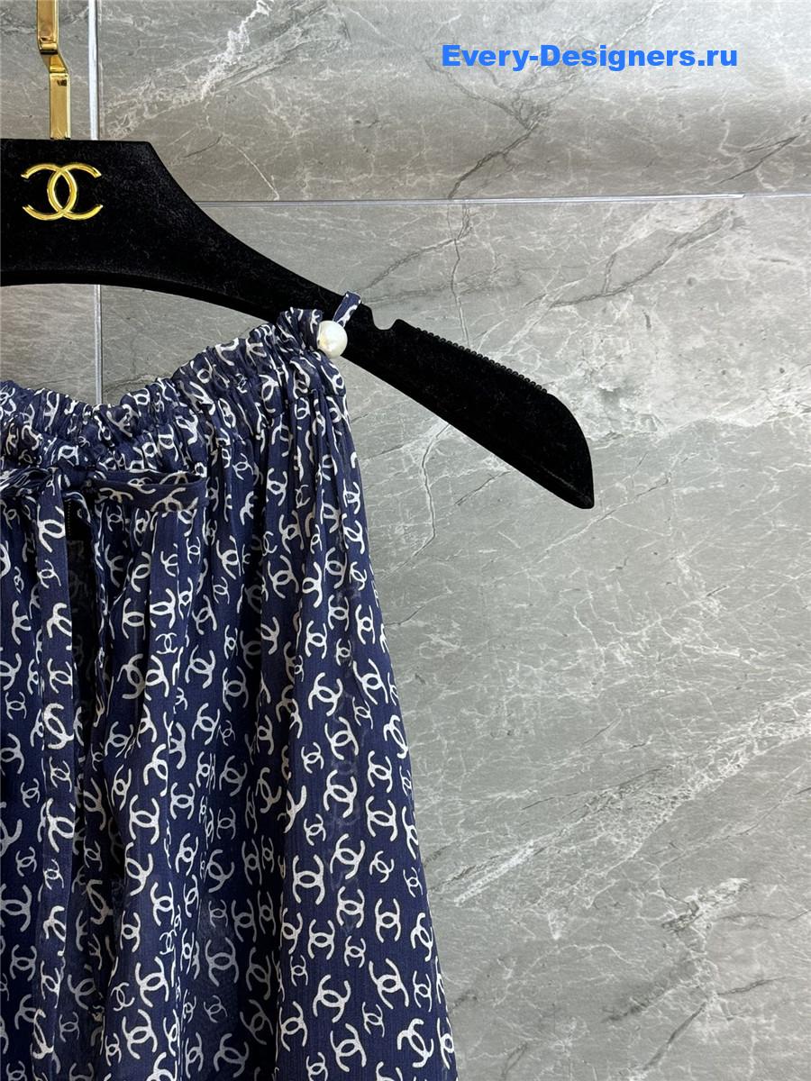 Ch**el dark blue silk camisole