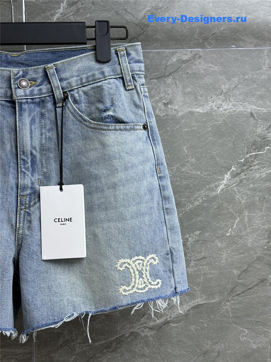 Ce1i*e embroidered logo denim shorts