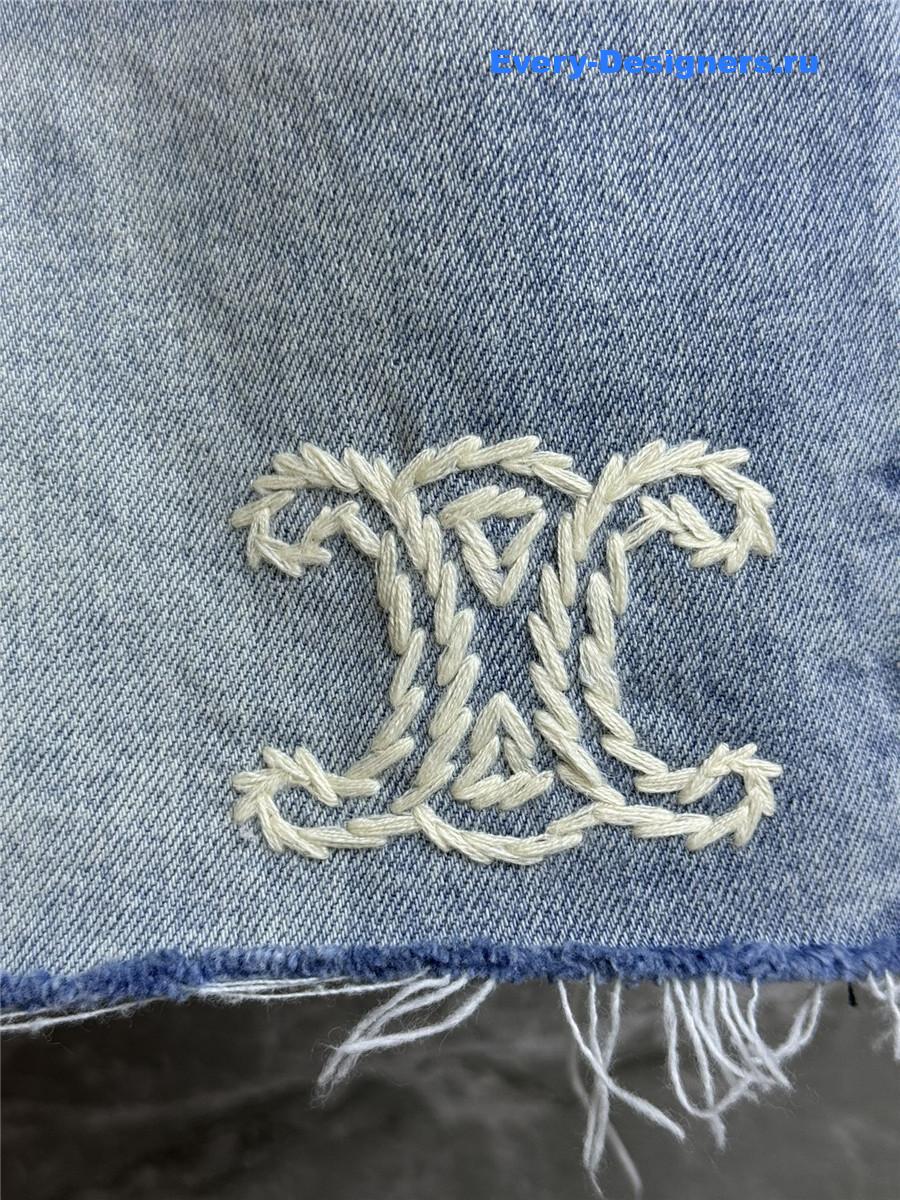 Ce1i*e embroidered logo denim shorts