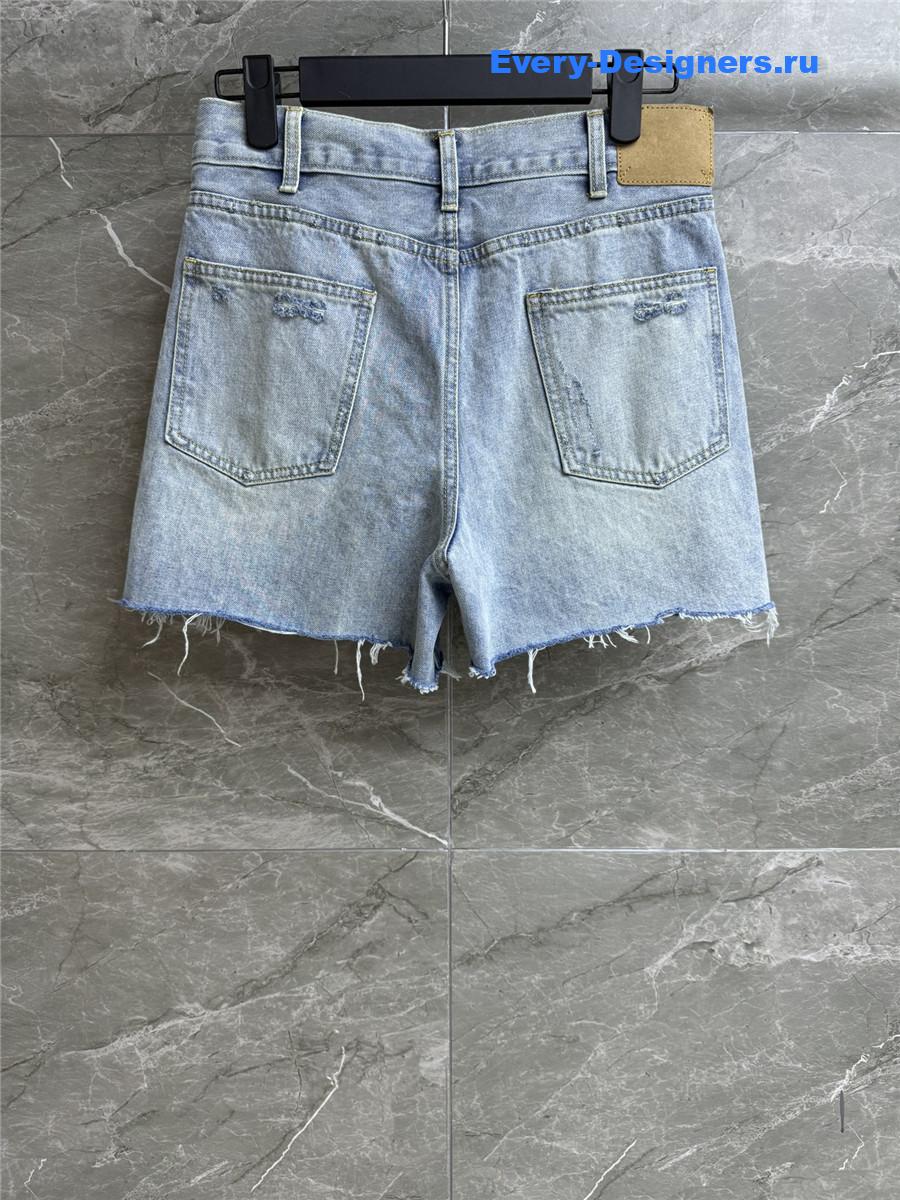 Ce1i*e embroidered logo denim shorts
