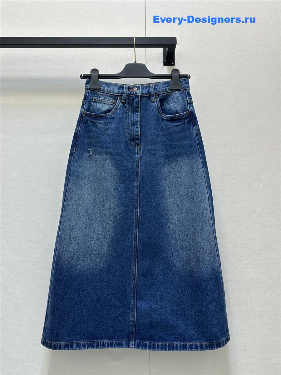 Pra*a midi denim skirt