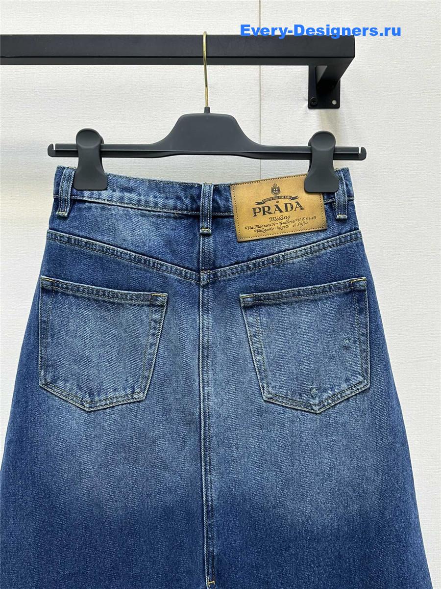 Pra*a midi denim skirt