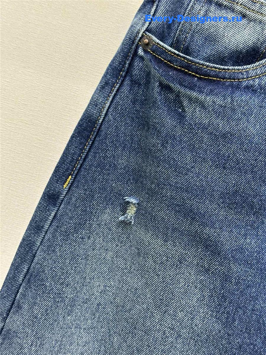 Pra*a midi denim skirt