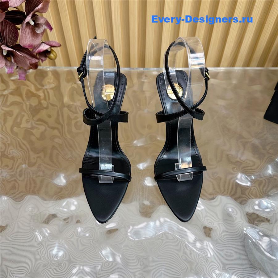 Sa1nt Lau*nt black wedge sandals