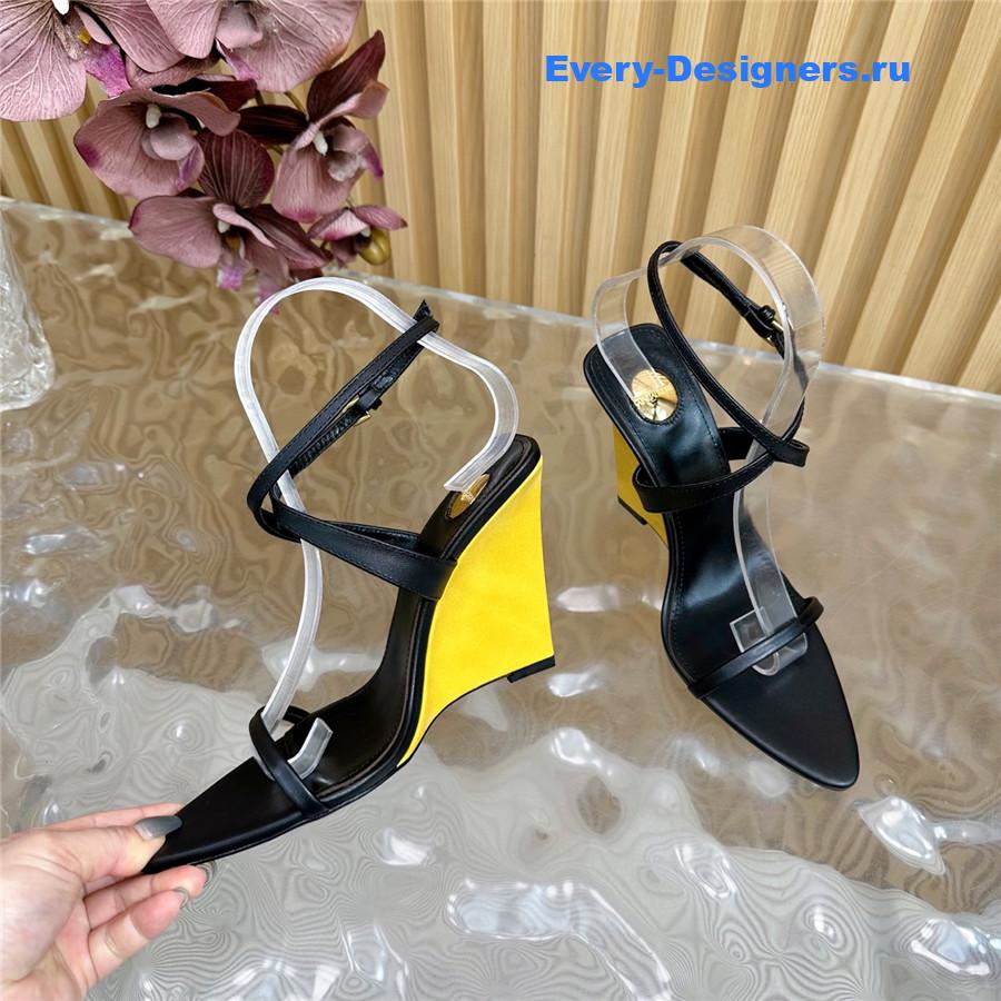 Sa1nt Lau*nt black wedge sandals