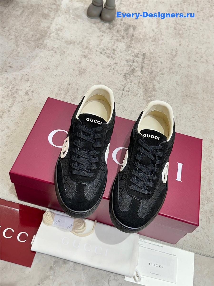 Gvc*1 g75 suede and canvas sneakers in black