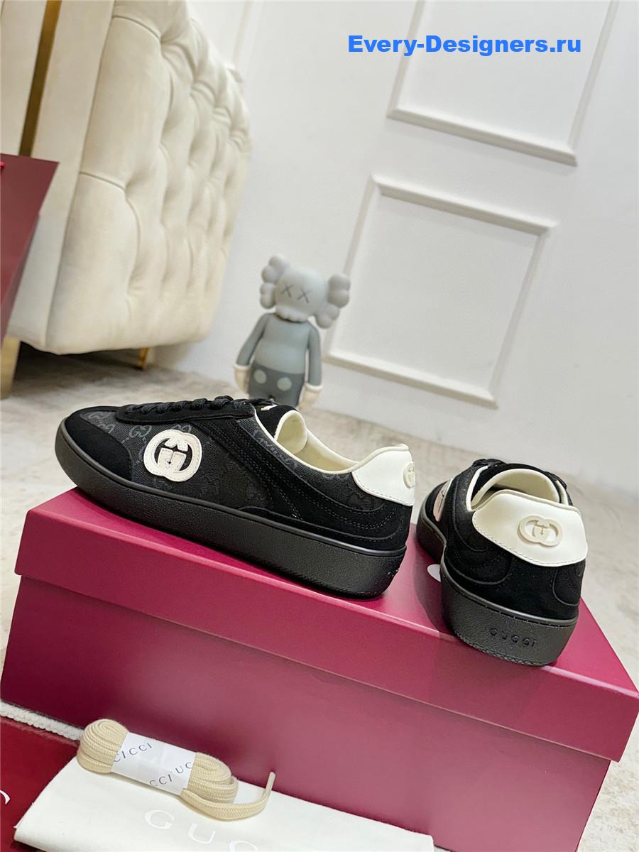 Gvc*1 g75 suede and canvas sneakers in black