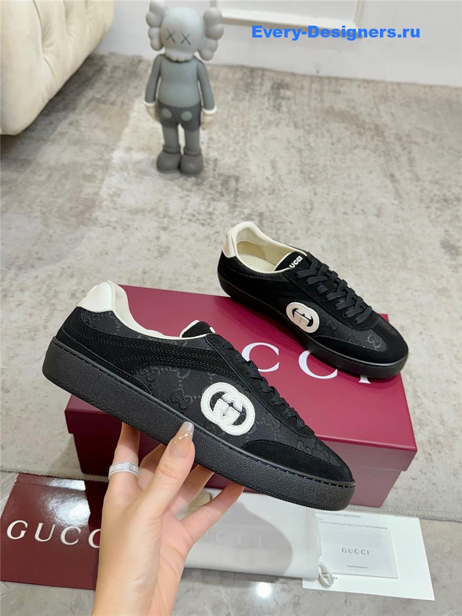 Gvc*1 g75 suede and canvas sneakers in black