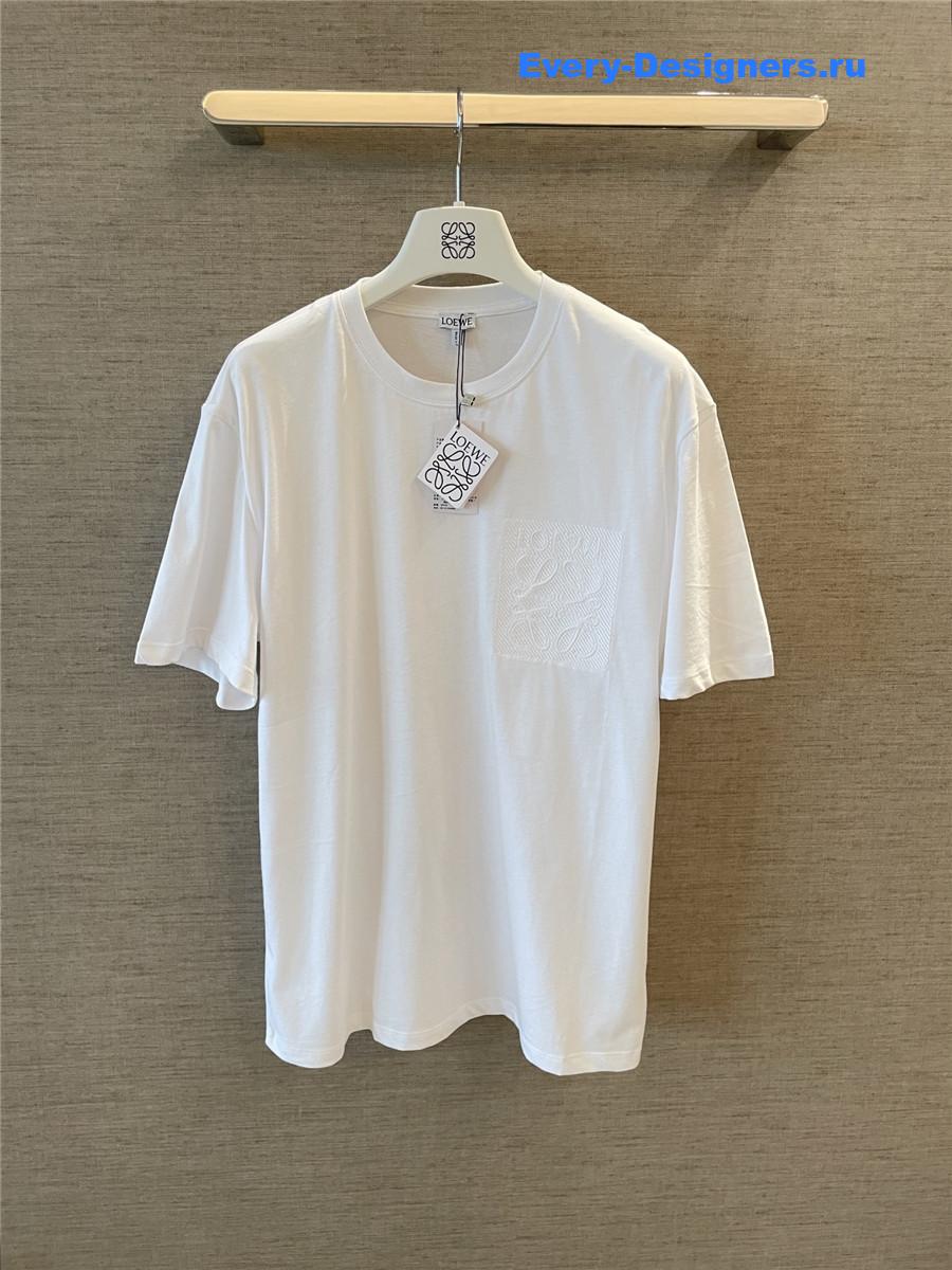 L0ew* white embroidered logo t-shirt