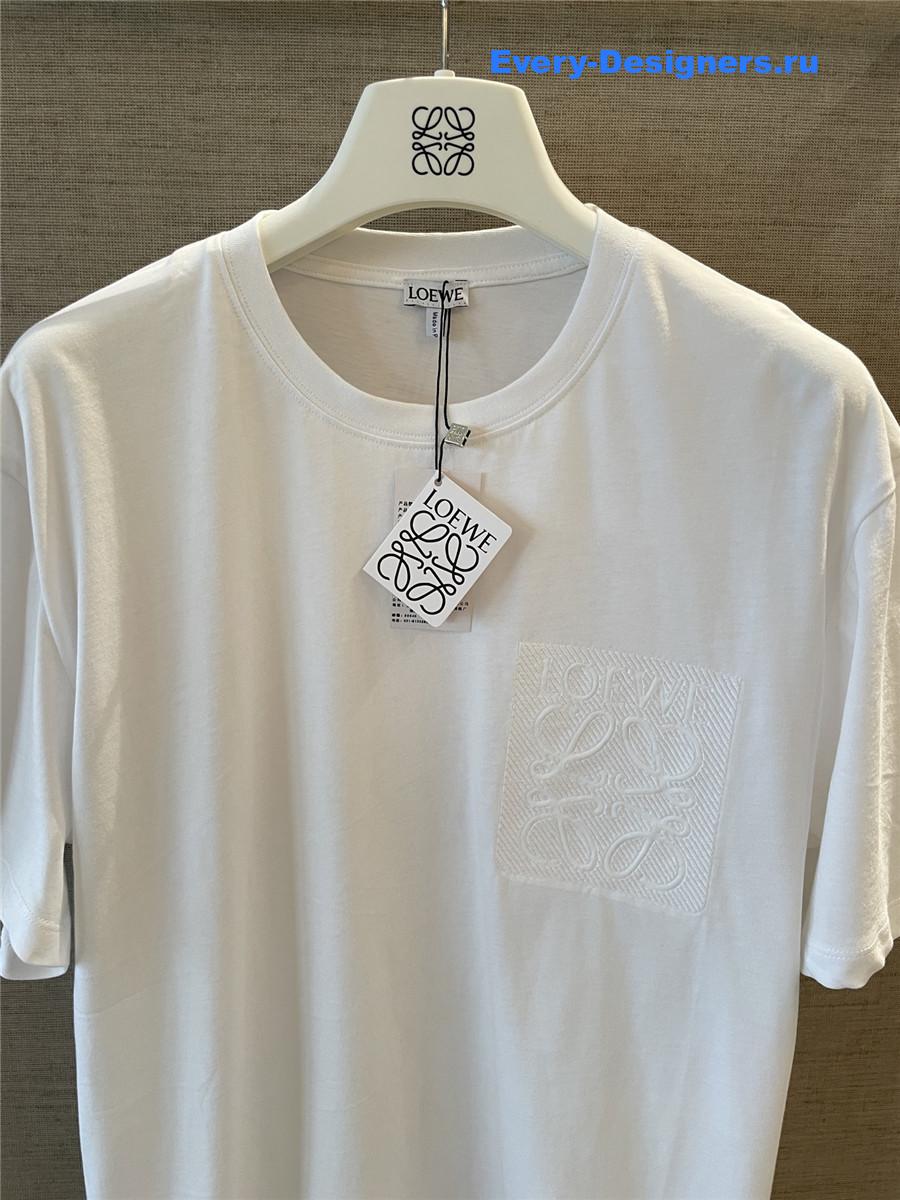 L0ew* white embroidered logo t-shirt