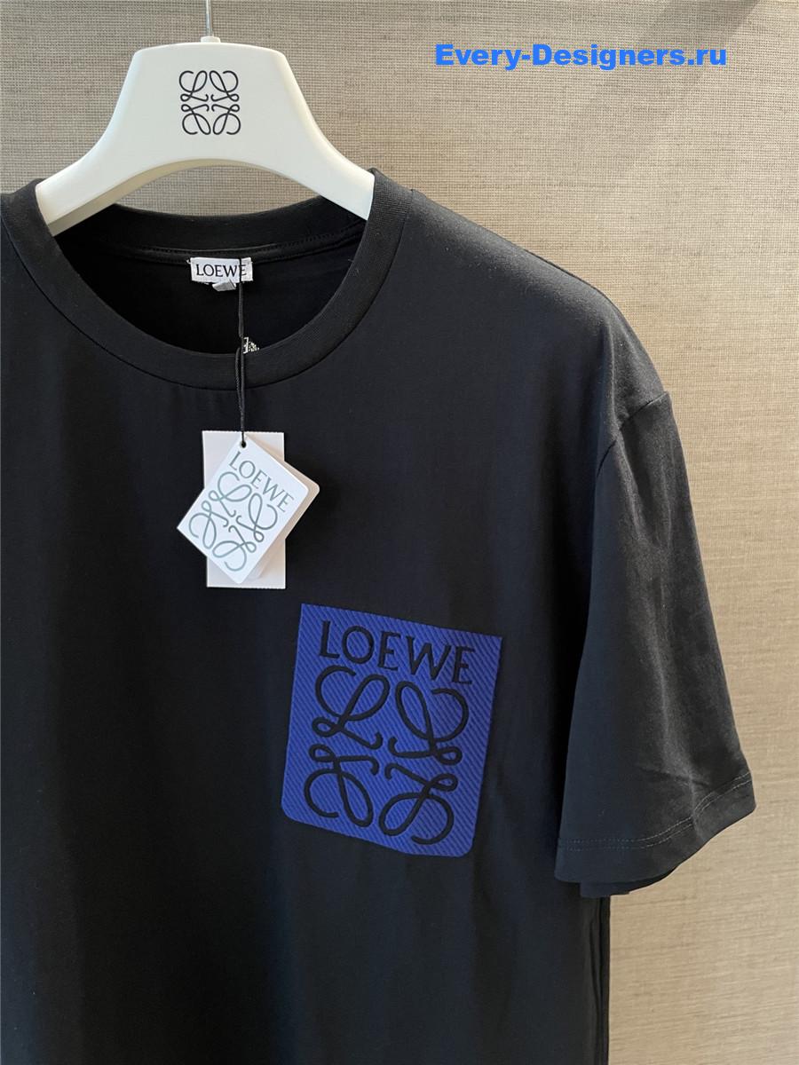 L0ew* black embroidered logo t-shirt