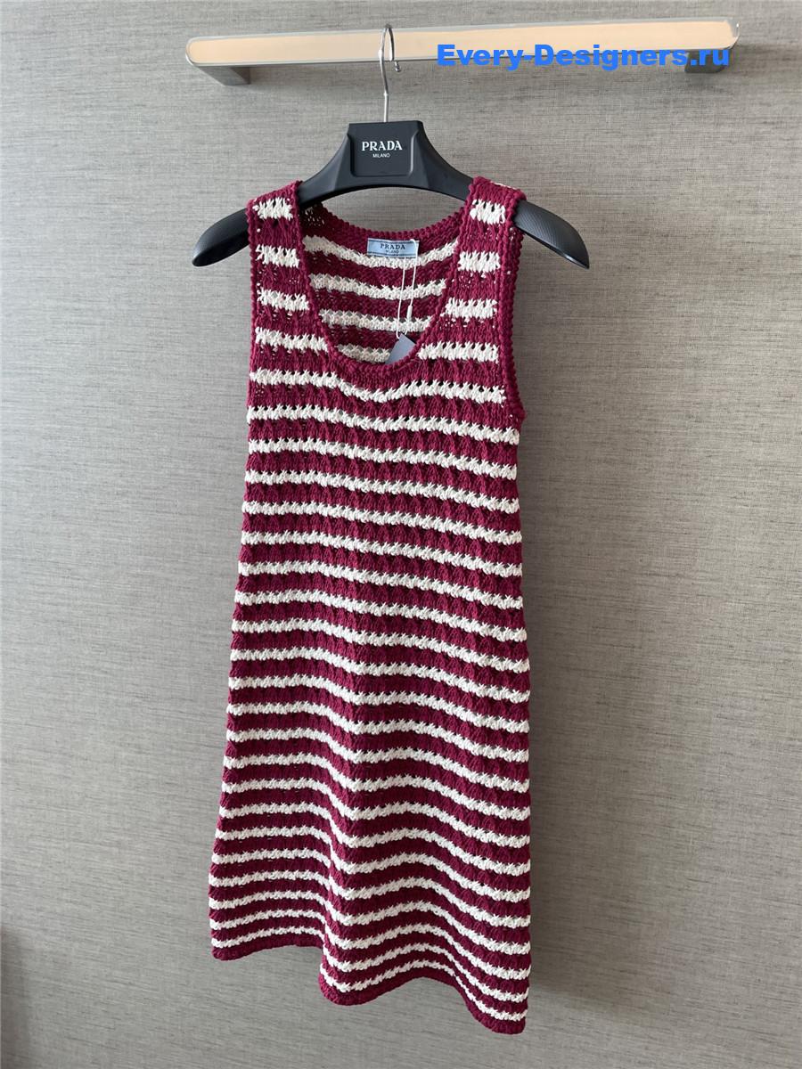 Pra*a red striped dress